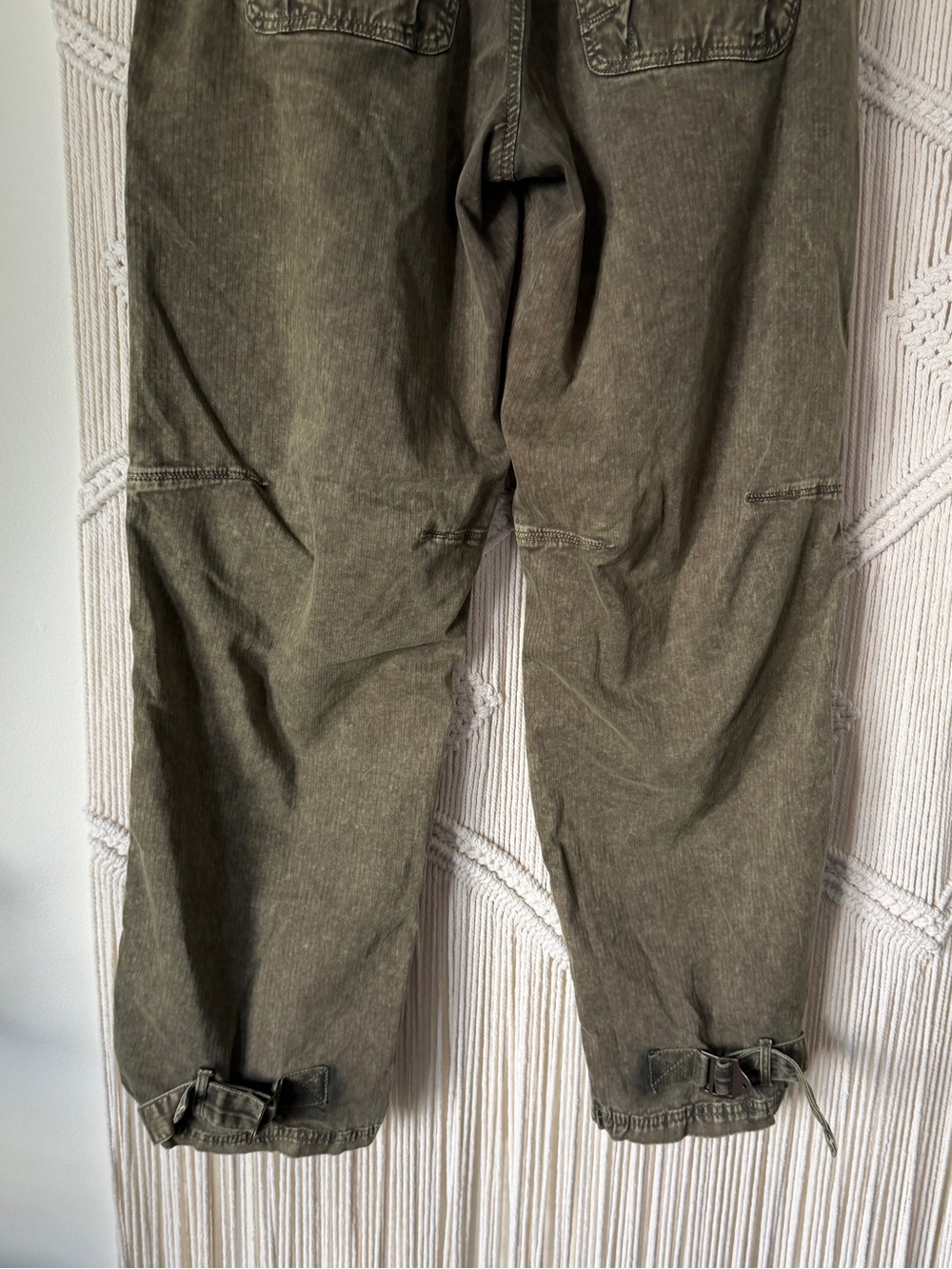 We the Free Can’t Compare Slouch Olive Green Mineral Washed Cargo Pant Utility S - Picture 14 of 16